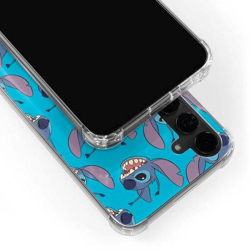Disney Lilo and Stitch Face Expression Pattern Galaxy S24 Plus Clear Case